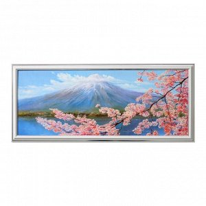 Картина "Гора и сакура" 23х53 см