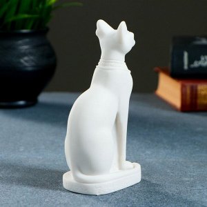 Фигура "Кошка египетская" 13х7см, белая/мраморная крошка