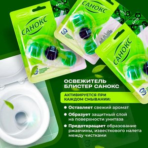 Санокс Подвесной блок для унитаза "Classic Color Fresh" голубая вода 40 г