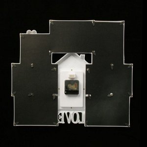 Часы настенные, серия: Фото, "Love", белые, 7 фоторамок, 50х43 см