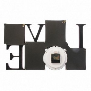 Часы настенные, серия: Фото, "Love", черные, 4 фоторамки, 31х50 см