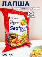 Лапша пшеничная Nongshim Seafood Ramyn, Нонгшим Суфуд Рамен. 125г. Ю.Корея.