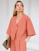 Блузка из плотного лиоцелла дымчато-коралловый