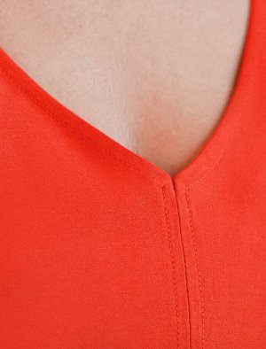 Платье из плотного лиоцелла терракотовый