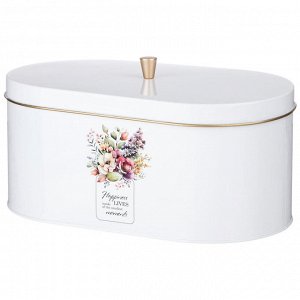 Набор "FLORAL MOOD": Хлебница 34x20x18 см и 3 банки для сыпучих 12x17,5 см, 1 шт.