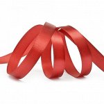 Лента атласная 2 см Красная, 23 м