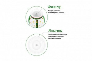 Чайник 380 мл с узором "Новогодняя елка", NEW BONE CHINA, зеленый, 17*10*12 см