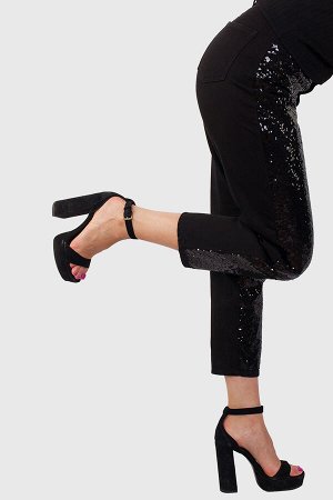 Черные женские брюки-джинсы от Monki (Швеция) - шикарная модель с эффектным блеском! №2294