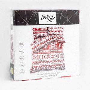 Постельное белье новогоднее LoveLife евро Christmas ornament 200*217см,240*225см,50*70см-2штуки
