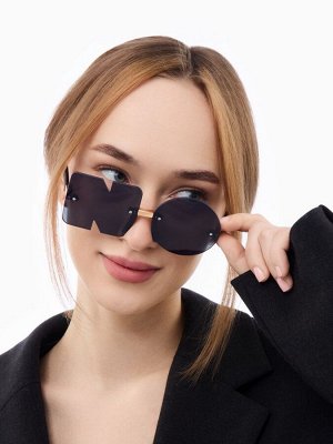 Очки солнцезащитные женские, дужка 12.2 см, ширина 12.3 см, линза 5.2x5.3 см, черные