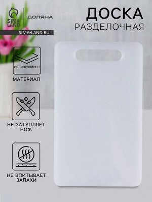 Доска разделочная Доляна «Бастерн», пластик PP, 33*20*0.8 см, белая