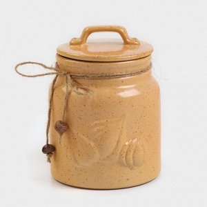 Банка для чеснока Борисовская керамика «Каракум», 1 л, 16*11.5 см, жёлтая