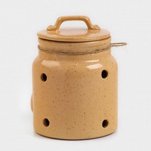 Банка для чеснока Борисовская керамика «Каракум», 1 л, 16*11.5 см, жёлтая