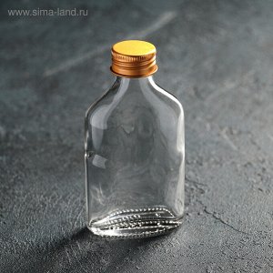 УЦЕНКА Бутылка стеклянная для соусов и масла с металлической крышкой, 100 мл, 6,5*3*12,5 см