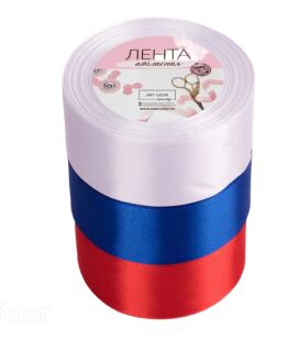 Лента Атласная Набор 3шт 40мм*22ярд Триколор Арт-3758793