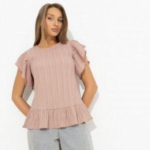 Блуза из жатой ткани, Потому что нужно! (коричневая)