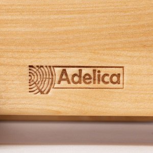 Столик - поднос для вина со съёмной менажницей на 4 персоны Adelica, 35x19x1.8 см, высота 21 см, дерево берёза