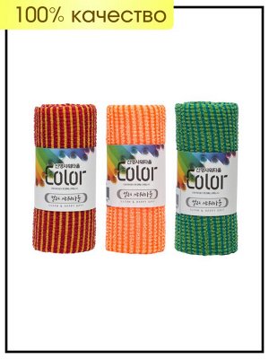Shower Towel Color Clean&Happy Day Мочалка полотенце в полоску, 1 шт