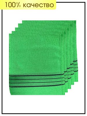 Korean Мочалка полотенце базовое длинное Цвет - зелёный 100*35 см Towel Bulk Basic Long Exfoliating, 10 шт
