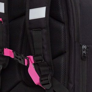 Ранец школьный формованный GRIZZLY с анатомической спинкой, на ножках, для девочек