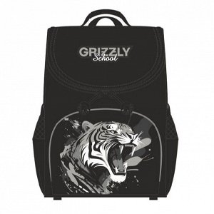 Ранец школьный GRIZZLY суперлегкий с анатомической спинкой, на ножках, с мешком для обуви, для мальчика