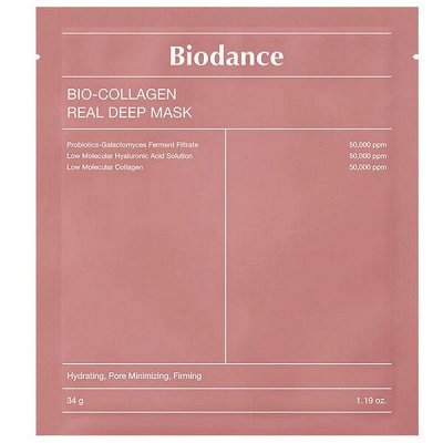 Ночная гидрогелевая маска с коллагеном для эластичности кожи Biodance Bio-Collagen Real Deep Mask, 34г