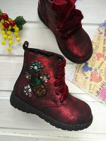 Ботинки девоч. Бордовый