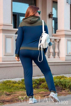 Женский спортивный костюм 21800 темный синий хаки