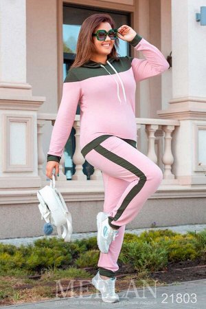 Женский спортивный костюм 21803 розовый хаки