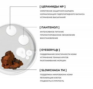 Сыворотка увлажняющая  для лица и кожи вокруг глаз с экстрактом гриба чага bhab "Slowchaga Hydra Calm Face Eye Serum", 50ml