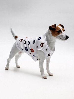 Футболка для животных "Мишка", XL (ДС 38, ОГ 50 см), белая