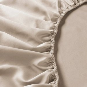 NATTJASMIN, Простыня на резинке, светло-бежевая, 180х200 см