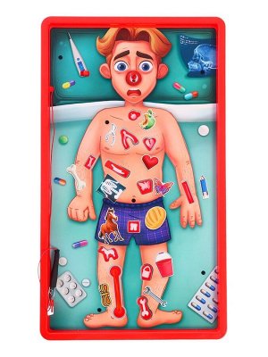 Настольная игра для детей на внимание «Весёлая анатомия», от 1 игрока, 5+