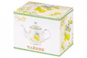 Чайник 380 мл "Лимоны" из NEW BONE CHINA, размеры 17x10x12 см