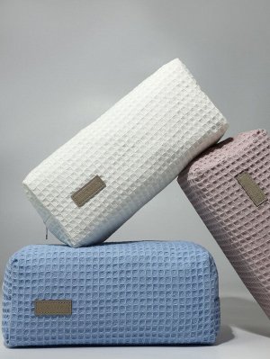 Косметичка женская на молнии TEXTURA, объёмная, большая, мягкая, белая