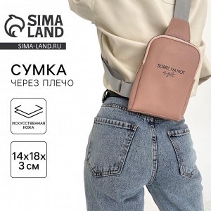 Сумка молодёжная через плечо Sorry, I'm not a gift, бежевая