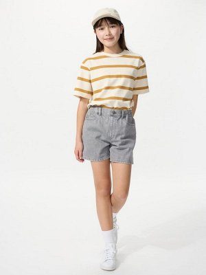UNIQLO - джинсовые шорты для девочек - 04 GRAY