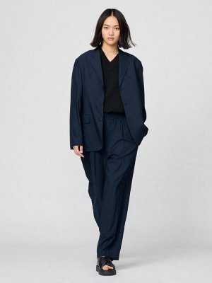 UNIQLO: C - свободные брюки унисекс прямого силуэта - 69 NAVY