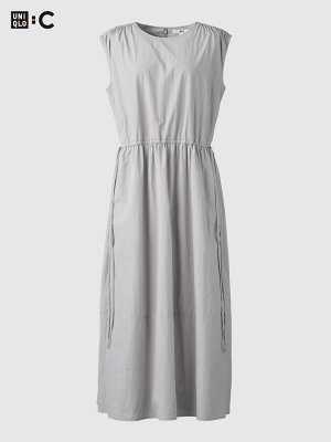 UNIQLO: C - платье без рукавов с драпировкой - 09 BLACK