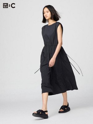 UNIQLO: C - платье без рукавов с драпировкой - 09 BLACK