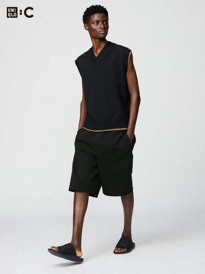 UNIQLO: C - широкие шорты унисекс с эластичной талией - 09 BLACK
