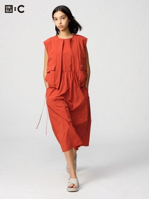 UNIQLO: C — платье без рукавов с драпировкой - 25 ORANGE