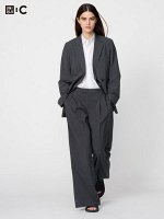 UNIQLO: C - классические широкие брюки прямого силуэта - 08 DARKGRAY