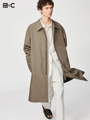 UNIQLO: C - длинное пальто Block Tech с воротником-стойкой - 32 BEIGE