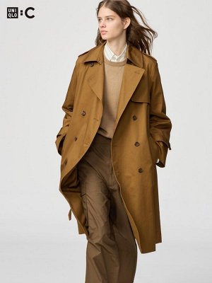 UNIQLO: C - классический базовый тренчкот - 34 BROWN