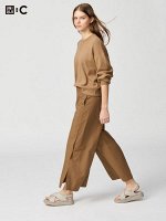 UNIQLO: C - свободные брюки с заклепками по бокам - 34 BROWN