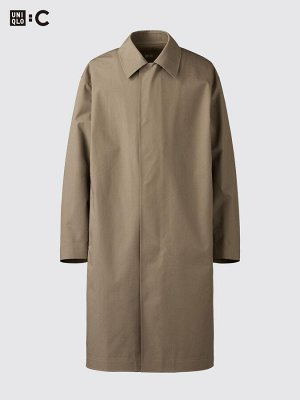 UNIQLO: C - длинное пальто Block Tech с воротником-стойкой - 32 BEIGE