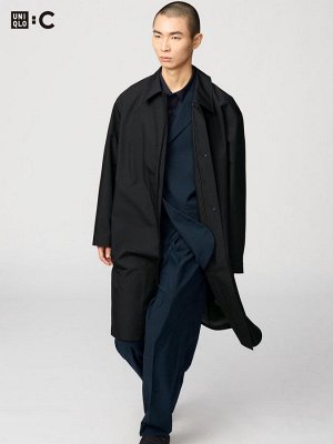 UNIQLO: C - длинное пальто Block Tech с воротником-стойкой - 09 BLACK
