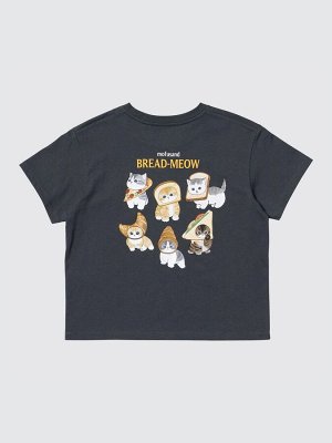 UNIQLO - UT Mofusand хлопковая футболка - 08 DARKGRAY