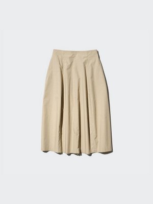 UNIQLO Cotton blend cocoon skirt - юбка-кокон из хлопковой смеси - 32 BEIGE